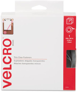 Velcro® Sticky-Back® Hook & Loop Fasteners,  3/4" x 15 ft Roll, Clear