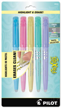 Pilot® FriXion Light Pastel Collection Erasable Highlighters,  Assorted, 5/Pack