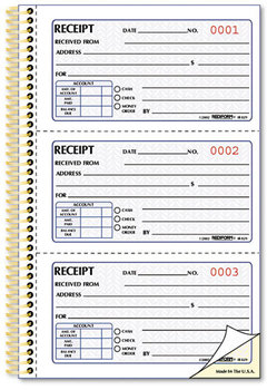 Rediform® Gold Standard™ Money Receipt Book,  2 3/4 x 5, Two-Part Carbonless, 225 Sets/Book