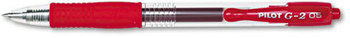 Pilot® G2 Premium Retractable Gel Ink Pen,  Refillable, Red Ink, .5mm, Dozen