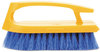 A Picture of product RCP-6482COB Rubbermaid® Commercial Iron-Shaped Handle Scrub Brush,  6" Brush, Yellow Plastic Handle/Blue Bristles