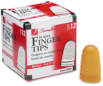 Swingline® Rubber Finger Tips,  11 1/2 (Medium), Amber, Dozen