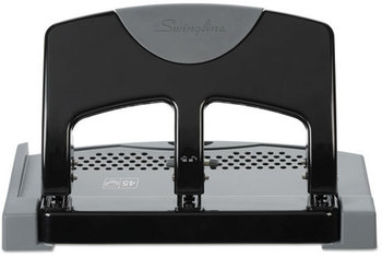 Swingline® SmartTouch™ Three-Hole Punch,  9/32" Holes, Black/Gray