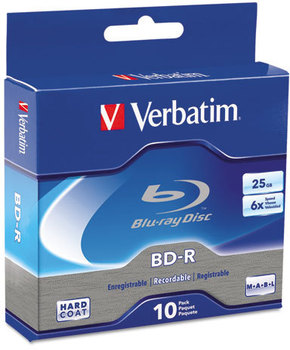 Verbatim® BD-R Recordable Disc,  25GB, 6x, 10/Pk