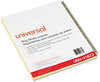 A Picture of product UNV-21873 Universal® Insertable Tab Index 8-Tab, 11 x 8.5, Buff, Clear Tabs, 6 Sets