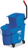 A Picture of product RCP-758888BLU Rubbermaid® Commercial WaveBrake® Side-Press Wringer/Bucket Combo,  8.75gal, Blue