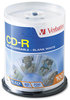 A Picture of product VER-94712 Verbatim® CD-R Recordable Disc,  700MB/80min, 52x, Spindle, White, 100/Pack