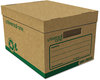 A Picture of product UNV-28220 Universal® Recycled Heavy-Duty Record Storage Box Letter Files, Kraft/Green, 12/Carton