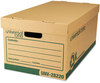 A Picture of product UNV-28220 Universal® Recycled Heavy-Duty Record Storage Box Letter Files, Kraft/Green, 12/Carton