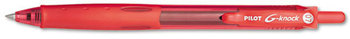 Pilot® G-Knock BeGreen® Retractable Gel Ink Pen,  Red Ink, .7mm, Dozen