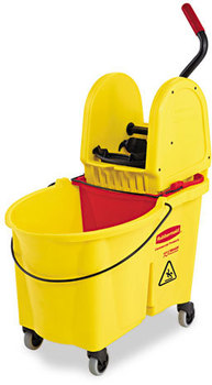 Rubbermaid® Commercial WaveBrake® Bucket/Wringer Combos, Yellow, 44 Quart