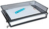 A Picture of product UNV-20012 Universal® Deluxe Mesh Stacking Side Load Tray 1 Section, Legal Size Files, 17" x 10.88" 2.5", Black