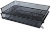 A Picture of product UNV-20012 Universal® Deluxe Mesh Stacking Side Load Tray 1 Section, Legal Size Files, 17" x 10.88" 2.5", Black