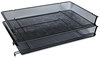 A Picture of product UNV-20012 Universal® Deluxe Mesh Stacking Side Load Tray 1 Section, Legal Size Files, 17" x 10.88" 2.5", Black