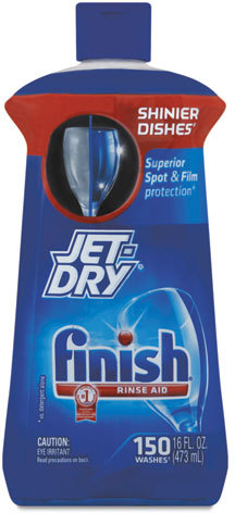  Finish Jet-Dry Rinse Aid, 16oz, Dishwasher Rinse Agent