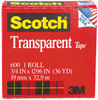 A Picture of product MMM-600341296 Scotch® Transparent Tape 1" Core, 0.75" x 36 yds,