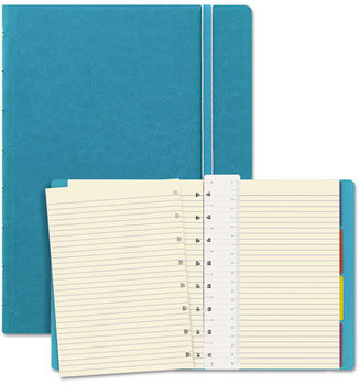 Filofax® Notebook,  College Rule, Aqua Cover, 8 1/4 x 5 13/16, 112 Sheets/Pad