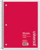 A Picture of product UNV-66620 Universal® Wirebound Notebook 1-Subject, Wide/Legal Rule, Black Cover, (70) 10.5 x 8 Sheets