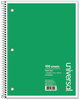A Picture of product UNV-66620 Universal® Wirebound Notebook 1-Subject, Wide/Legal Rule, Black Cover, (70) 10.5 x 8 Sheets