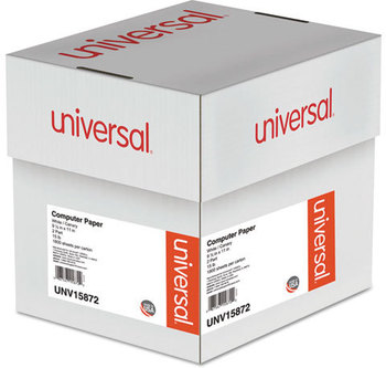 Universal® Printout Paper 2-Part, 15 lb Bond Weight, 9.5 x 11, White/Canary, 1,800/Carton