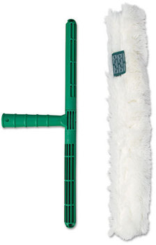 Unger® Original Strip Washer® with Handle,  18" Wide Blade, Green Nylon Handle, White Cloth Sleeve