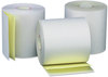 A Picture of product UNV-35767 Universal® Carbonless Paper Rolls 0.44" Core, 3" x 90 ft, White/Canary, 50/Carton