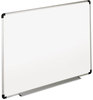 A Picture of product UNV-43723 Universal® Modern Melamine Dry Erase Board with Aluminum Frame 36 x 24, White Surface