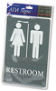 A Picture of product USS-4812 Headline® Sign ADA Sign,  Restroom Symbol Tactile Graphic, Molded Plastic, 6 x 9, Gray
