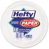 A Picture of product RFP-D71016 Hefty® Super Strong Paper Dinnerware,  10 1/8" Plate, Bagasse, 16/Pack, 12 Packs/Carton