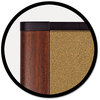 A Picture of product MMM-C7248MY 3M Widescreen Cork Board,  72 x 48, Aluminum Frame w/Mahogany Wood Grained Finish