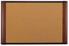 A Picture of product MMM-C7248MY 3M Widescreen Cork Board,  72 x 48, Aluminum Frame w/Mahogany Wood Grained Finish