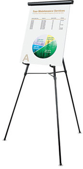 Universal® Lightweight Telescoping 3-Leg Easel with Pad Retainer, Adjusts 34" to 64", Aluminum, Black