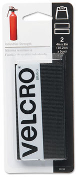Velcro® Industrial Strength Sticky-Back® Hook & Loop Fasteners,  4 x 2, Black