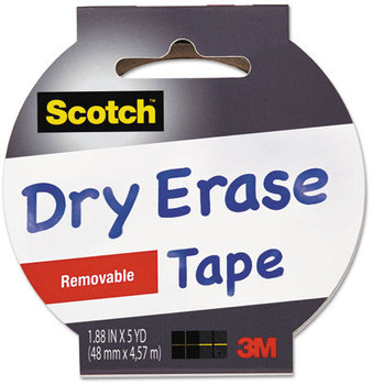 Scotch® Dry Erase Tape 3" Core, 1.88" x 5 yds, White