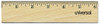 A Picture of product UNV-59021 Universal® Flat Wood Ruler w/Double Metal Edge, Standard, 12" Long, Clear Lacquer Finish