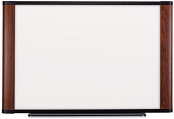 3M Widescreen Dry Erase Board,  72 x 48, Mahogany Frame