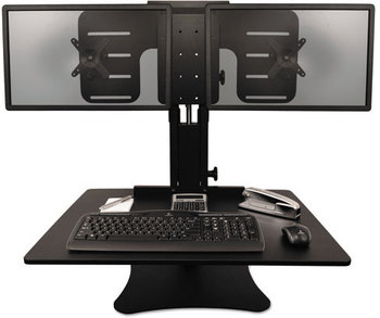 Victor® DC350 High Rise™ Collection Dual Monitor Sit-Stand Desk Converter,  28 x 23 x 15.5, Blk