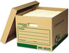 A Picture of product UNV-28225 Universal® Professional-Grade Heavy-Duty Storage Boxes Letter/Legal Files, Kraft/Green, 12/Carton