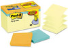 A Picture of product MMM-R330144B Post-it® Pop-up Notes Original Pop-up Notes Value Pack,  3 x 3, Canary/Cape Town, 100/Pad, 18/Pack