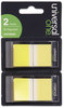 A Picture of product UNV-99006 Universal® Deluxe Pop-Up Page Flags Yellow, 50 Flags/Dispenser, 2 Dispensers/Pack
