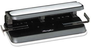 Swingline® Easy Touch® Heavy-Duty Punch with Centamatic® Centering,  9/32" Holes, Black/Gray
