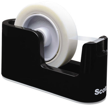 Scotch® Heavy-Duty Core Weighted Tape Dispenser,  3" core, Plastic, Black