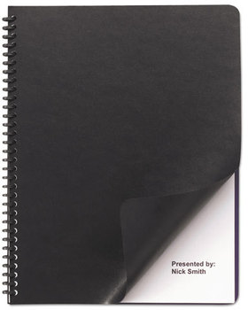 Swingline™ GBC® Leather-Look Presentation Covers for Binding Systems,  11-1/4 x 8-3/4, Black, 50 Sets/Pack