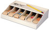 A Picture of product MMF-210470089 MMF Industries™ Bill Strap Rack,  6 Pockets, 10-5/8" w x 8-5/16" d x 2-5/16" h, Putty