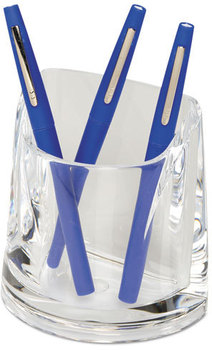 Swingline® Stratus™ Acrylic Pen Cup,  4 1/2 x 2 3/4 x 4 1/4, Clear