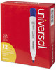 A Picture of product UNV-43653 Universal™ Dry Erase Marker Broad Chisel Tip, Blue, Dozen