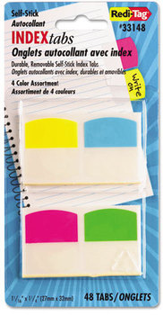 Redi-Tag® Write-On Index Tabs,  1 1/16 Inch, 4 Colors, 48/Pack