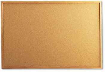Universal® Cork Board with Oak Style Frame 36 x 24, Tan Surface