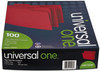 A Picture of product UNV-10503 Universal® Deluxe Colored Top Tab File Folders 1/3-Cut Tabs: Assorted, Letter Size, Red/Light Red, 100/Box