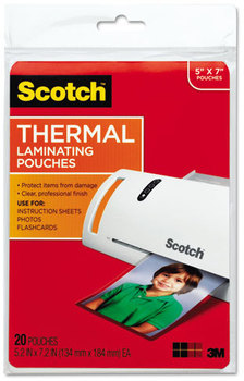 Scotch™ Laminating Pouches,  5 mil, 7 x 5, 20/Pack
